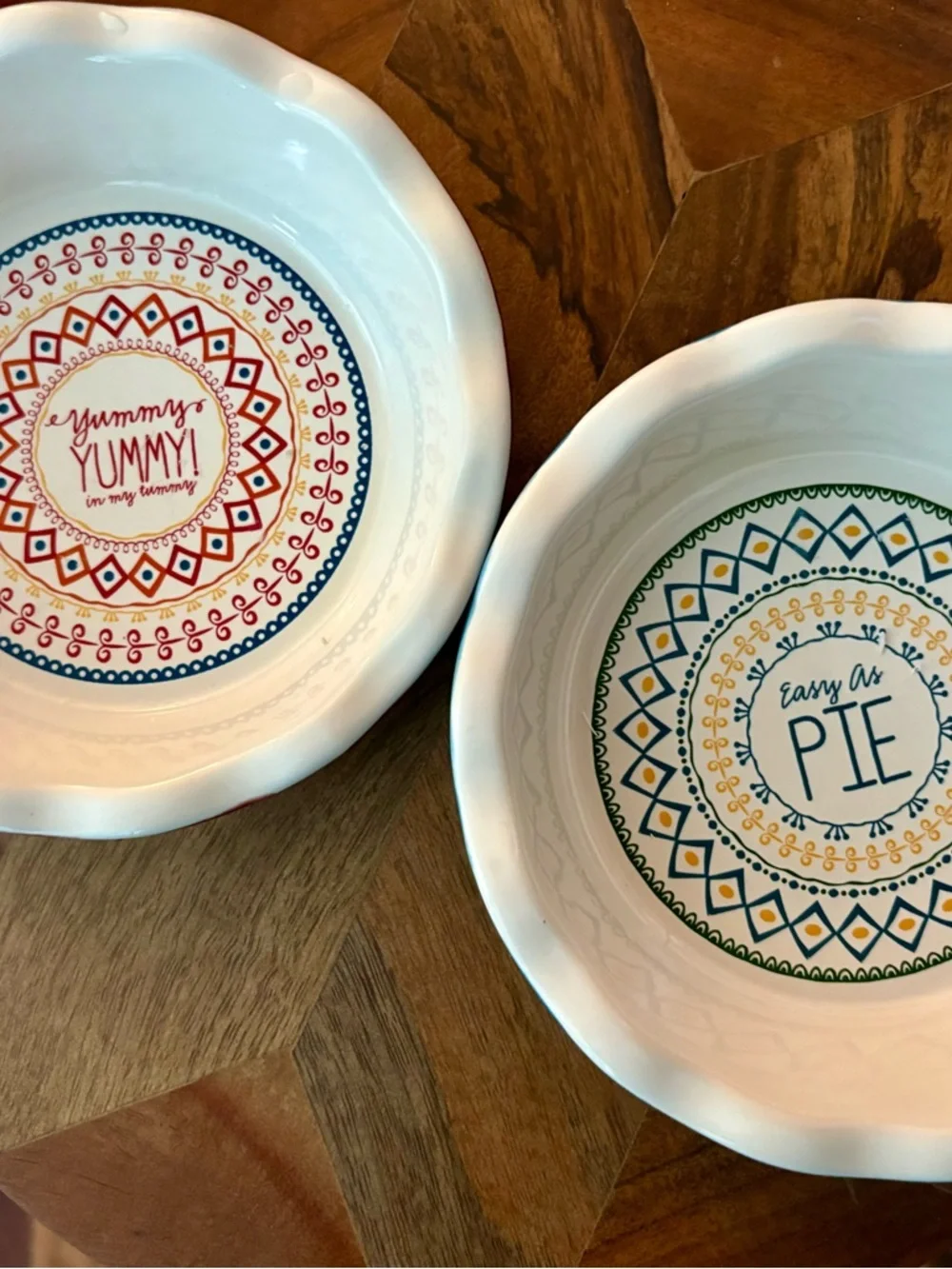 Celebrate It Mini Ceramic Pie Dish 6 inch Lot of 2